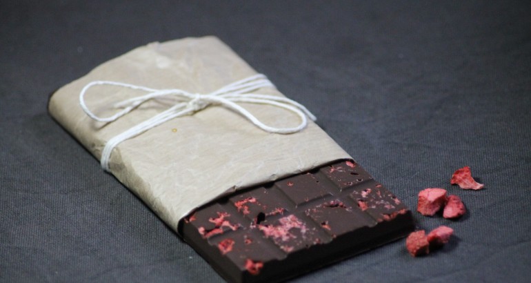 Sjokoladeplate med jordbær